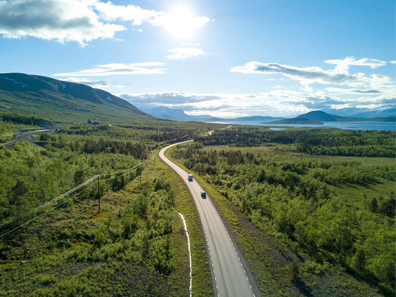Road nordic landscape